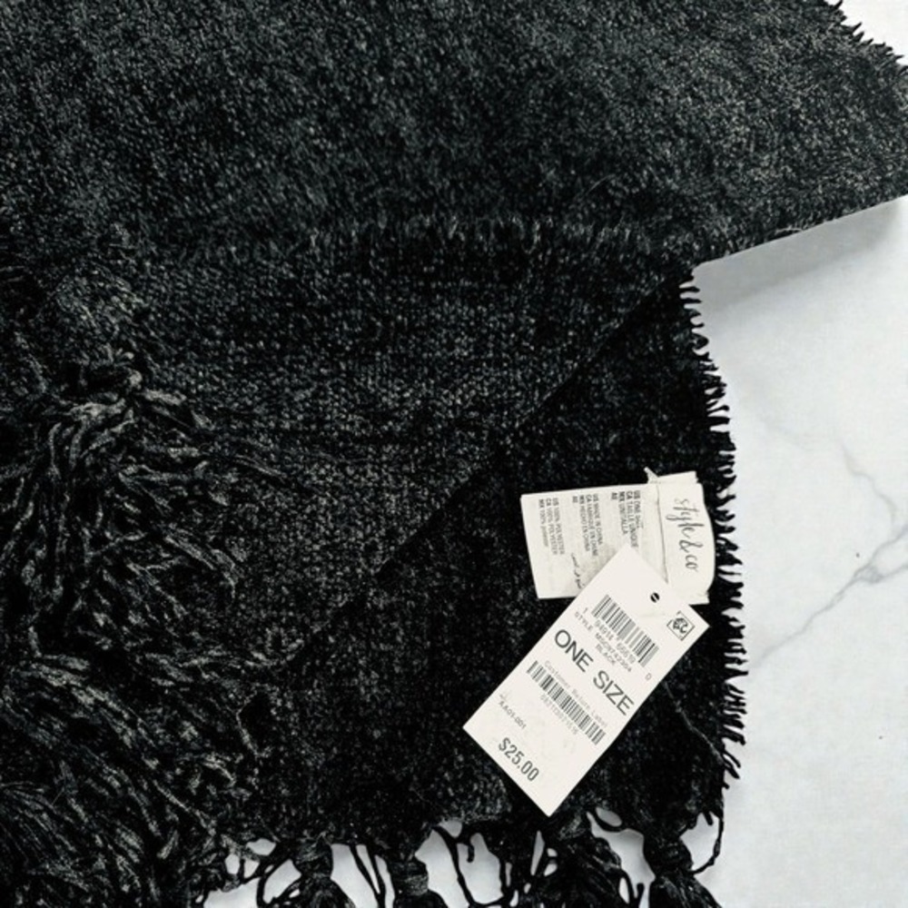 Style & Co Women's Fringe-Trim Poly Chenille Scarf, 68"L x 13"W Fringe trim - Picture 3 of 3